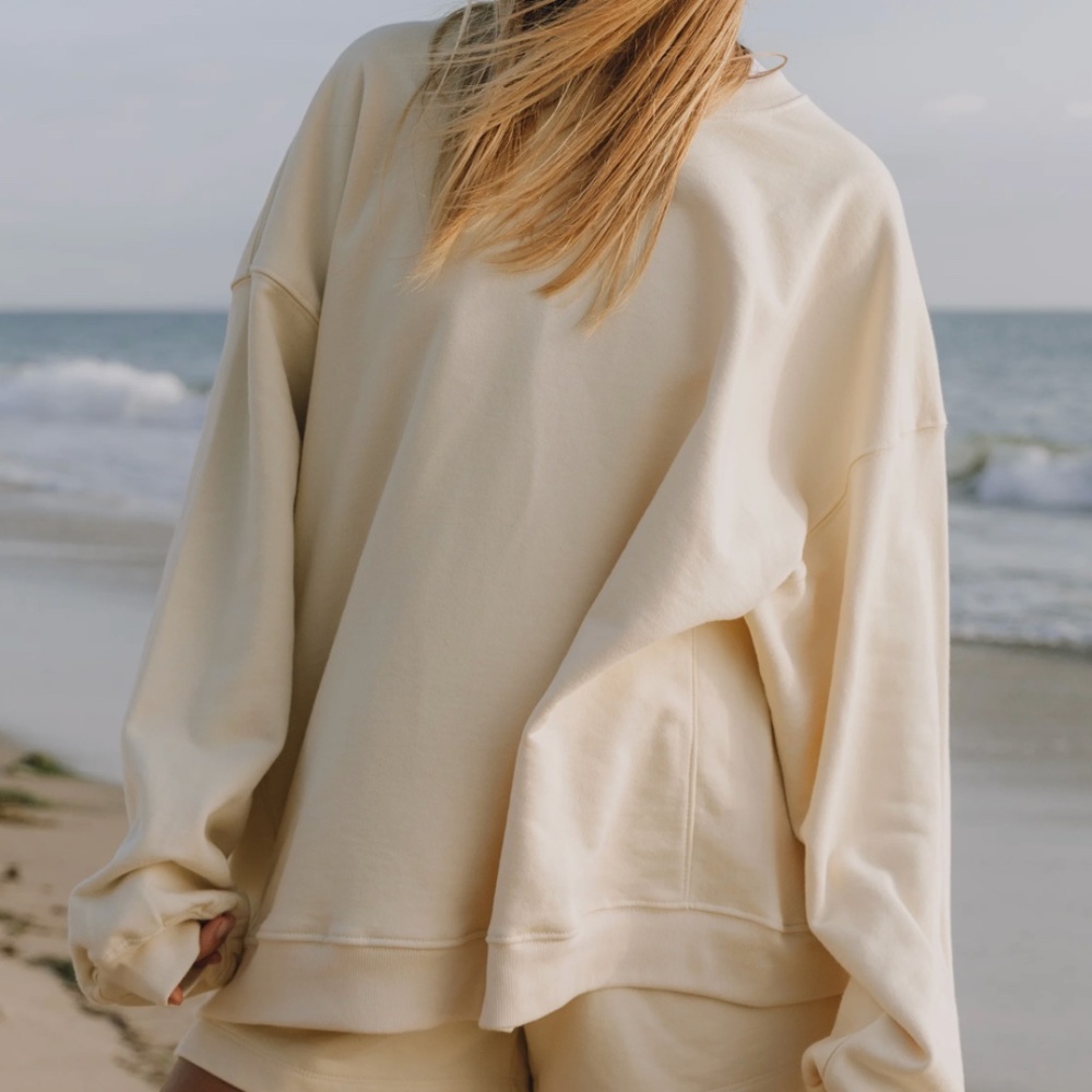 Daily Drills Oversized Crewneck in Sand